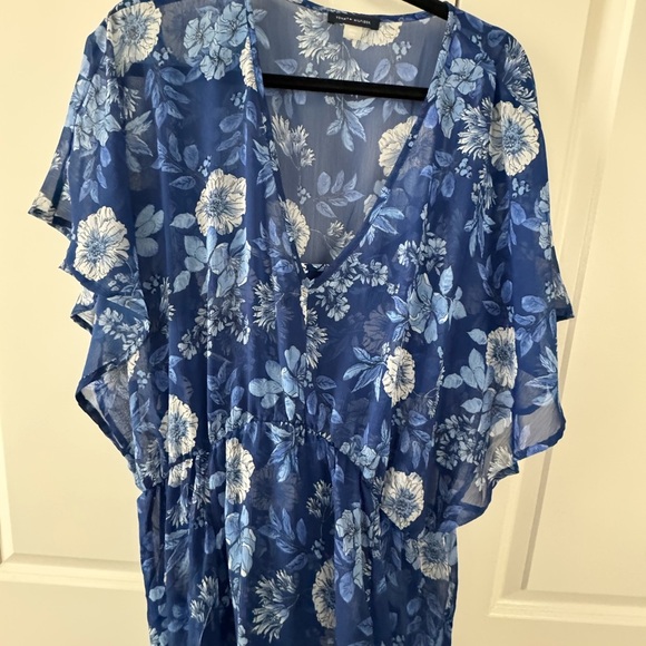 Tommy Hilfiger Womens Blue Lined Dolman Sleeve Maxi Dress Plus 22W​ - Picture 10 of 14